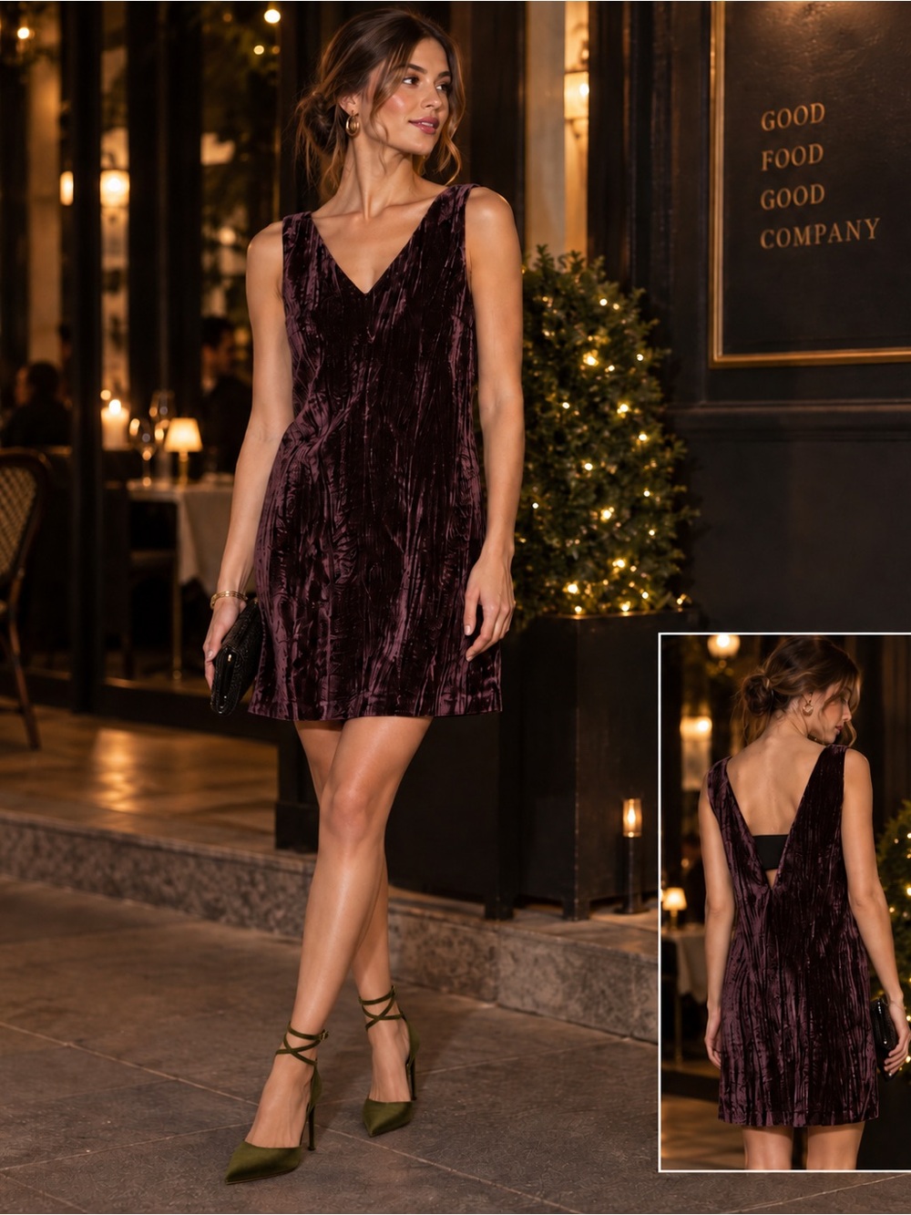 NWT French Connection Theresa Velvet Shift Dress
